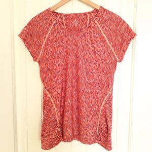 Athleta Pop Space Dye Short Sleeve Tee Orange Size M